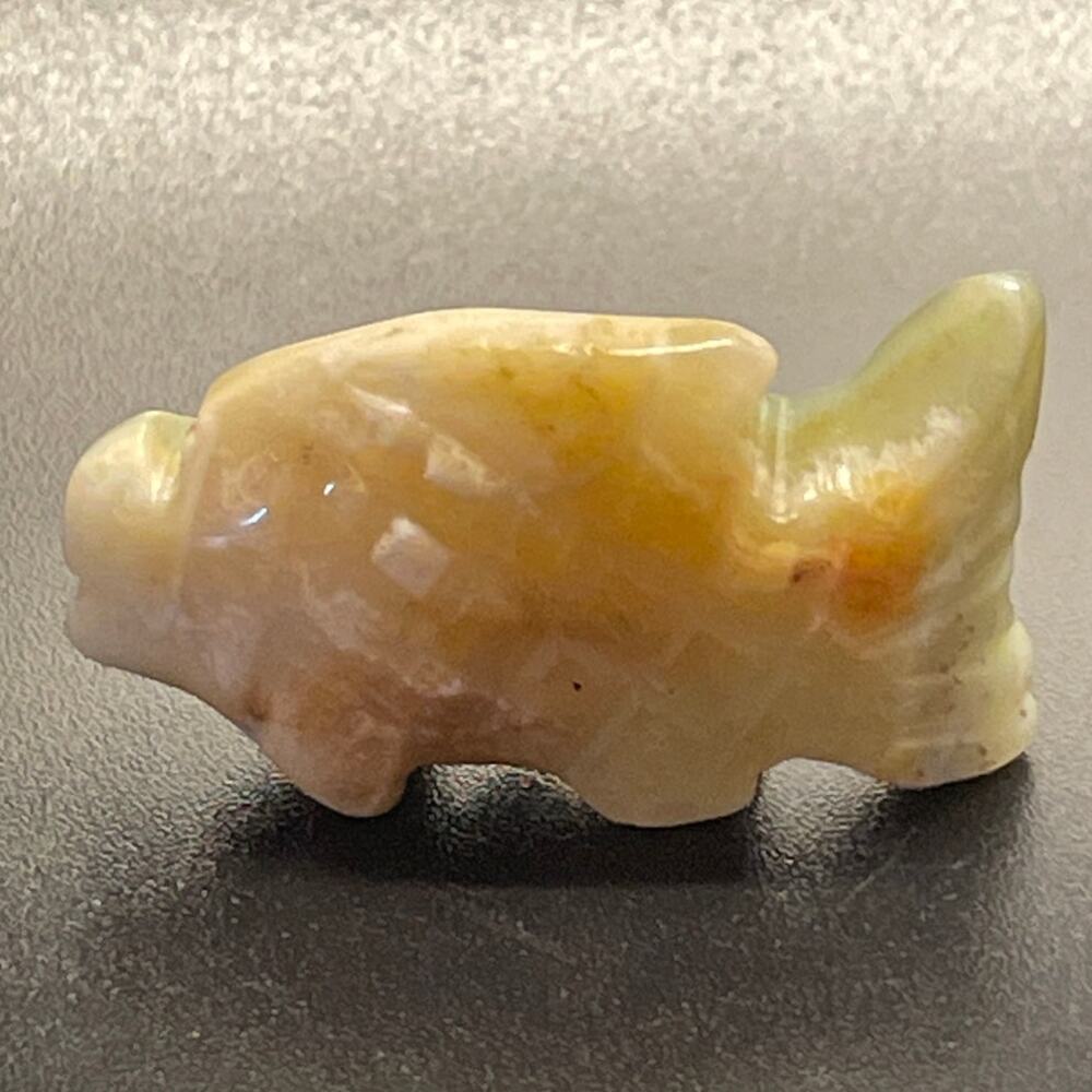 Cute Caribbean Calcite Mini Fish Carving